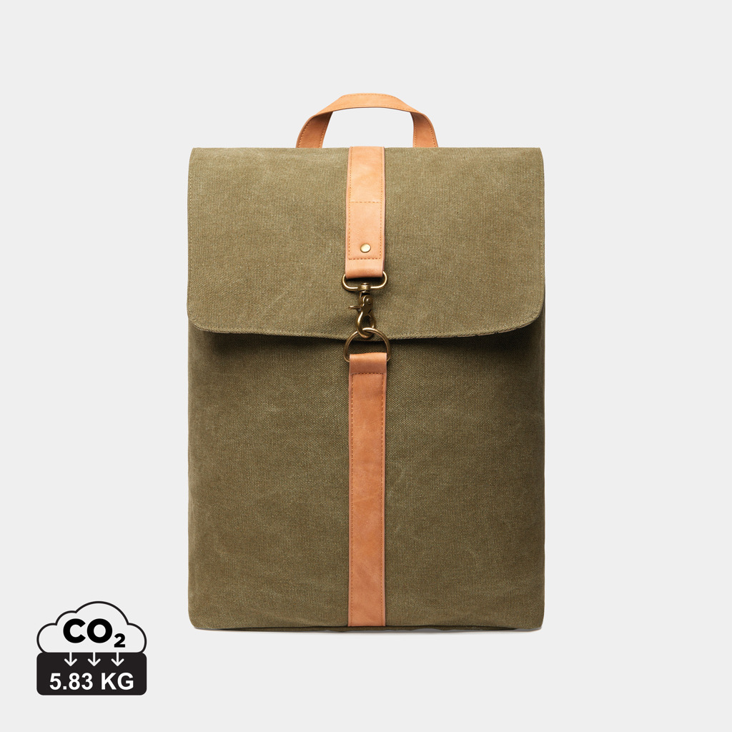 Sac à dos promotionnel en toile recyclée Bosler VINGA Vert 